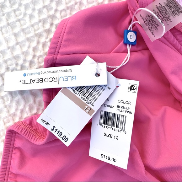 BLEU Rod Beattie Twist & Shout Pink 1-PC Swimsuit Sz 12 - Picture 11 of 13